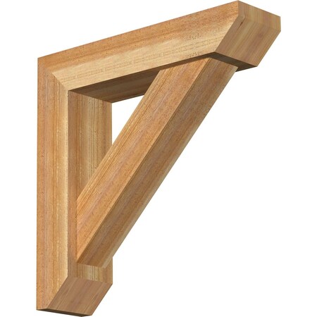 Ekena Millwork Traditional Slat Rough Sawn Bracket w/ Offset Brace, Western Red Cedar, 6"W x 24"D x 24"H BKT0604X24X24TRA06RWR